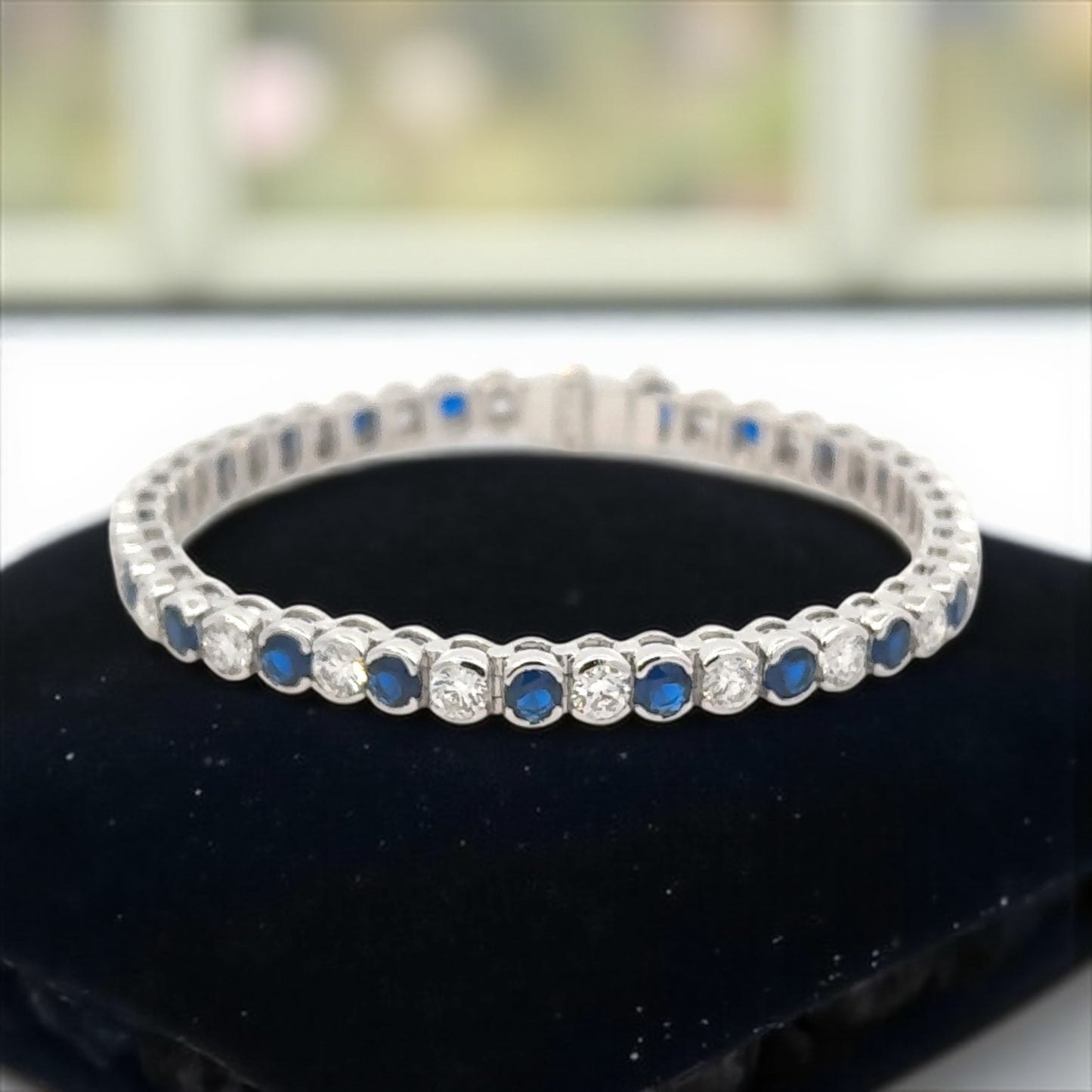 Sapphire & Diamond Tennis Bracelet