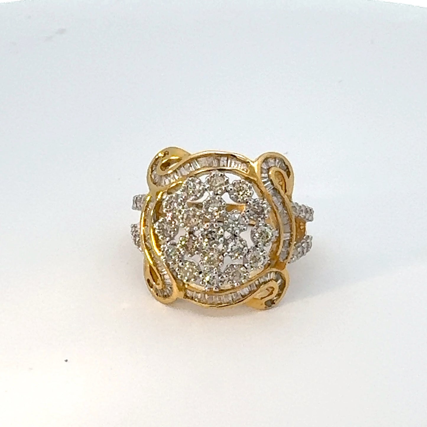 Natural Round & Baguette Ring